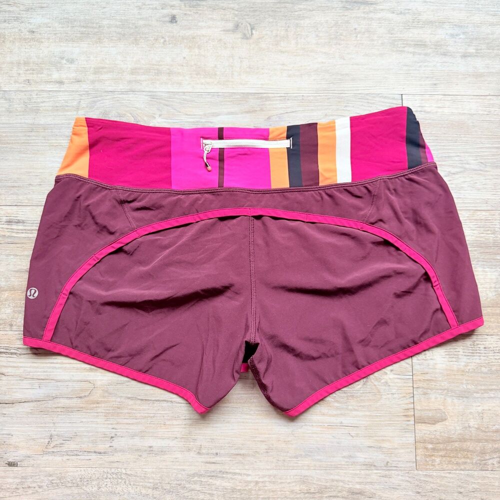 Lululemon Run Times Short 4-Way Stretch Bordeaux Drama Bumble Berry Size 10